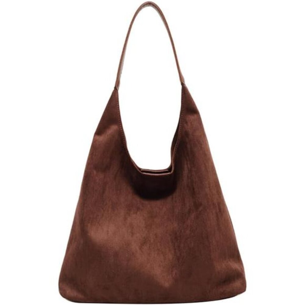 Slouchy Suede Tote Bag Brown